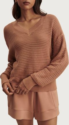 Varley Gaia Open Knit Sweater in Camel at Nordstrom, Size Xx-Small