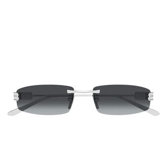 Balenciaga Sunglasses, unisex, Gray, Size: 57 MM Gossip Rectangle Sunglasses