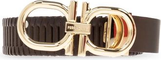 Ferragamo Verstelbare Gancini Riem - Heren - Riemen - Bruin - 95 CM - Leer - Accessoires
