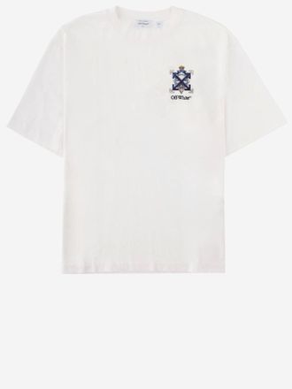 Off-white T-Shirt aus cremefarbener Baumwolle mit Logo
