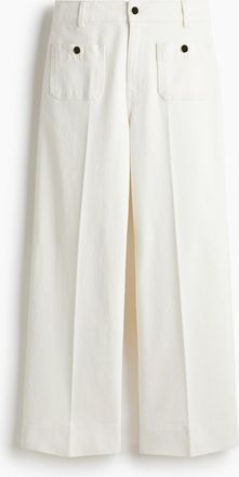 H&M Wide High Ankle Jeans in White at Nordstrom, Size 18