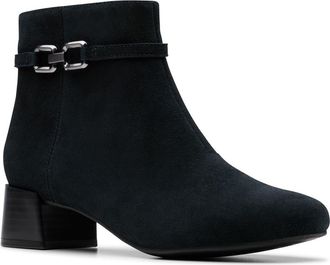 Clarks Iridessa Air Ankle Boot - Wide Width Available in Black Suede at Nordstrom Rack, Size 6.5