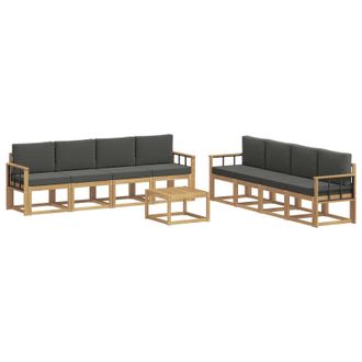 vidaXL Conjunto De Sof&aacute;s De Exterior 9 Pcs Blanco Y Antracita Vidaxl