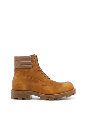 Diesel D-Hammer - Combat boots in suede and leather - Boots - Man - Brown