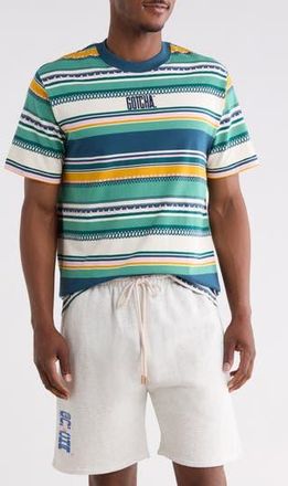 Gotha Yardy Cotton T-Shirt in Teal/Ecru at Nordstrom Rack, Size Xx-Large