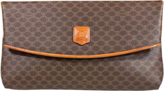 Celine Brown Leather Pvc Clutch Bag (Pre-Owned)