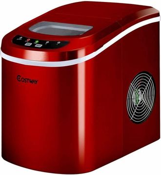 Costway Costway - M&aacute;quina Hacer Cubitos Hielo Fabricadora Productor De Hielo Con Bandeja 2,2l12kg Rojo