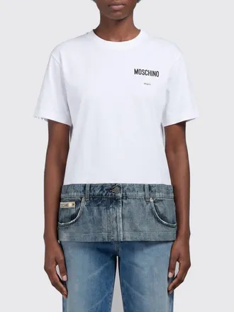 Moschino Abstract Logo Cotton T-shirt with Dropped Shoulders