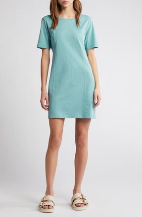 Treasure & Bond Seamed Organic Cotton T-Shirt Dress in Seaglass at Nordstrom, Size Medium