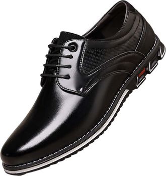 Generic Mumuj Mens Business Oxfords Shoes Man Non-Slip Soft Mens Dress Shoes Breathable Business Orthopedic Leather Shoes Casual Walking Shoes Man Leather Oxf