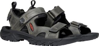 Keen Sandale KEEN TARGHEE III OPEN TOE SANDAL, Herren, Gr. 42,5, grau (dunkelgrau), Leder, Textil, Schuhe Sandale, mit Klettverschluss