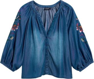 Desigual Mujer, Blusas y Camisas, Azul, Talla: M