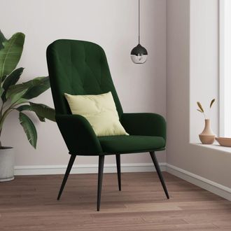 vidaXL Sill&oacute;n De Relax De Terciopelo Verde Oscuro Vidaxl