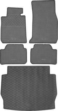 OEM Bmw Serie 1 F20 Hatchback (10/2011-06/2019) - Juego De Alfombrillas De Goma Para Coche + Alfombrilla Para Maletero
