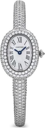 Cartier White Gold and Diamond Baignoire Size 15 New 2025