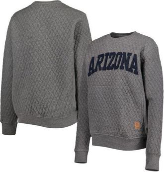Pressbox Womens Pressbox Heather Charcoal Arizona Wildcats Moose Quilted Pullover Sweatshirt in Heather Gray at Nordstrom, Size X-Large