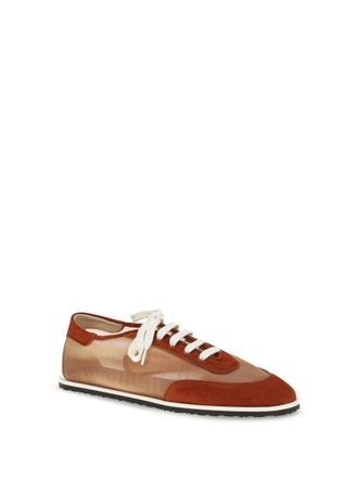 Dear Frances Mesh & Suede Sneakers - Rose