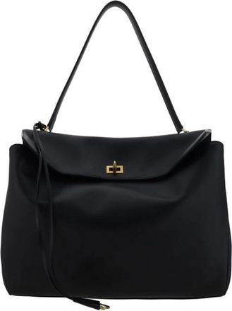 Balenciaga Leren Rodeo Handtas met Draaisluiting - Dames - Schoudertassen - Zwart - ONE Size - Tassen