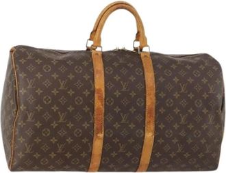Louis Vuitton Pre-owned Boston Bag - Dames - Vintage Weekendtas - Bruin - ONE Size - Leer - Vintage