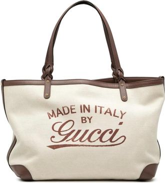 Gucci Pre-owned Tote Bags, female, Brown, Size: ONE SIZE Pre-owned Canvas Tote Bag