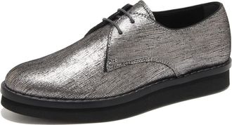 Tod's Veterschoenen met craquel&eacute;-effect - Dames - Veterschoenen - Grijs - 36 EU - Leer - Schoenen