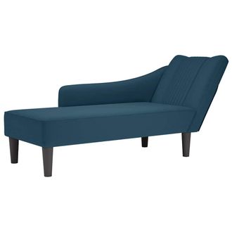vidaXL Chaise Longue Con Reposabrazos Derecho Terciopelo Azul Vidaxl