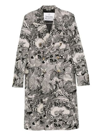 Vivienne Westwood Cream Baroque Print Long-Sleeve Coat