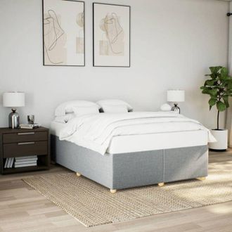 vidaXL Cama Sin Colch&oacute;n Tela Gris Claro 160x200 Cm Vidaxl