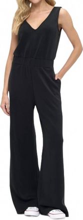 Ariella Tank Scuba Jumpsuit In Black