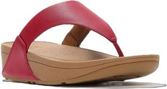 FitFlop Lulu Leather Toe Post Sandals in Burnt Berry at Nordstrom, Size 11