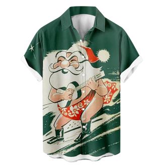 Generic Christmas Shirts for Men Short Sleeve Snowman Christmas Shirt Mens Funny Fun Christmas Short Sleeve Shirt Buttoned Turn-Down Collar Casual Christmas S