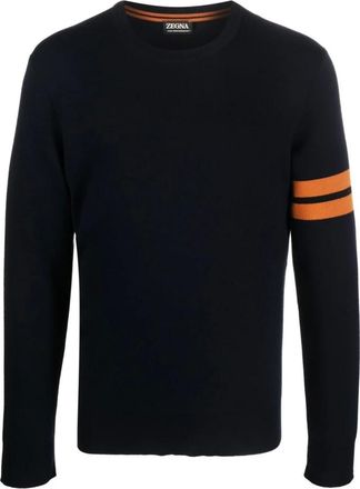 Ermenegildo Zegna Trui met ronde hals - Heren - Truien - Blauw - Maat: M Wol