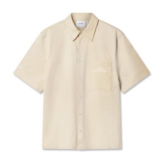 Axel Arigato Drew Shirt - Heren - Korte mouwen Overhemden - Beige - M - Katoen - Overhemden