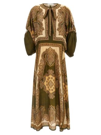 Zimmermann Multicolor Paisley Round Neck Maxi Dress