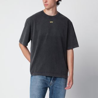 Off-white washed black T-shirt with OFF logo