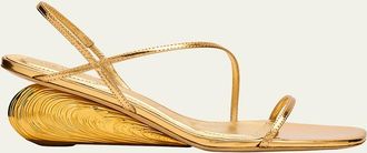 SIMKHAI Bridget Metallic Wedge Strappy Sandals