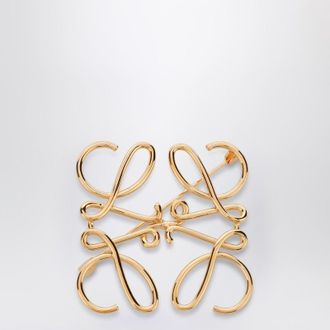 Loewe Anagram brooch in gold metal