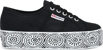 Superga platform-sole lace-up sneakers - unisex - Fabric/Canvas/Rubber - 38 - Black