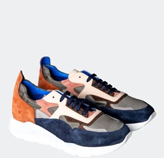 Maceoo Mens Casual Dad Shoe In Blue Multi