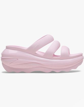 Crocs Womens Crocs 209842-6ZW MEGA CRUSH TRIPLE STRAP Womens Sliders Pink Milk - Size: 5