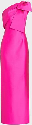 Sachin & Babi Bonnie One-Shoulder Satin Gown