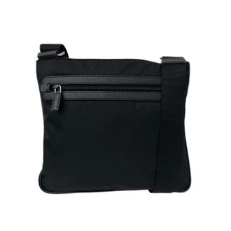 Prada Pre-owned Nylon Leather Shoulder Bag - Dames - Pre-owned - Zwart - Maat: ONE Size Nylon