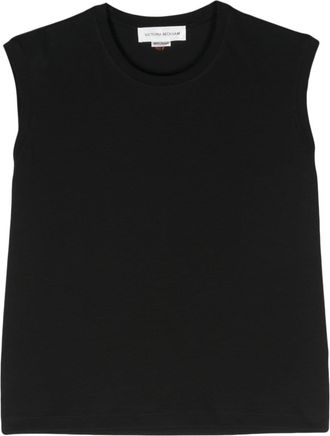 Victoria Beckham sleeveless organic cotton top - women - Organic Cotton/Elastane/Organic Cotton - S - Black