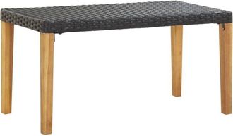 vidaXL Vidaxl - Garden Bench 120 cm Black Poly Rattan and Solid Acacia Wood