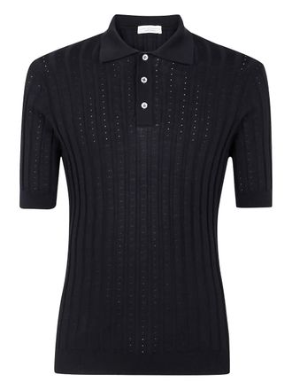 FILIPPO DE LAURENTIIS knitted polo shirt - men - Cotton - 46 - Black