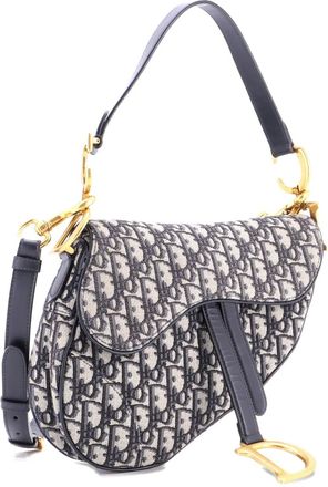 Dior Saddle Handbag with Strap Oblique Canvas Medium shoulder bag - Blu