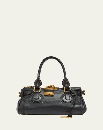 Chlo&eacute; Paddington Padlock Shoulder Bag in Leather