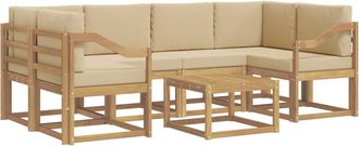 vidaXL Conjunto De Sof&aacute;s De Exterior 7 Uds. Y Beige Vidaxl