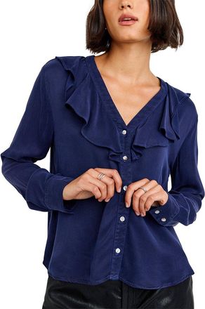 Bella Dahl Ruffle V-Neck Button Up