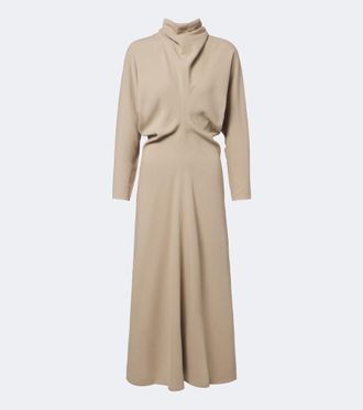 Toteme Draped tie-neck cady midi dress